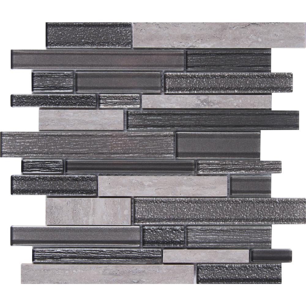 MSI Smoky Alps Interlocking Glass Porcelain Mesh-Mounted Mosaic Wall Tile