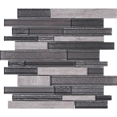 MSI Smoky Alps Interlocking Glass Porcelain Mesh-Mounted Mosaic Wall Tile