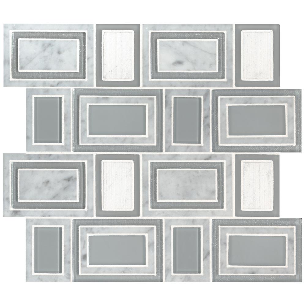 MSI Soho Stax Glass Stone Mesh-Mounted Mosaic Floor Wall Tile