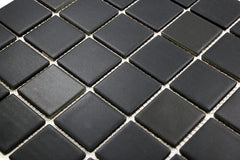 Tenedos Porcelain Premium Quality 2x2 Black Square Matte Mosaic Wall Tile, Great For Bathroom Tile, Floor Tile, Wall Tile and Kitchen Backsplash Tiles on 12x12 Sheet (Box of 5 Pcs)