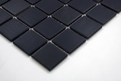 Tenedos Porcelain Premium Quality 2x2 Black Square Matte Mosaic Wall Tile, Great For Bathroom Tile, Floor Tile, Wall Tile and Kitchen Backsplash Tiles on 12x12 Sheet (Box of 5 Pcs)