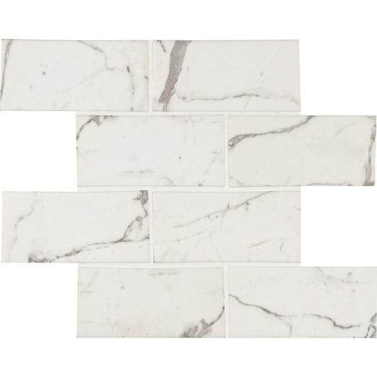 MSI Statuario Celano 11.61 in. x 11.61 in. x 8mm Glass Mesh-Mounted Mosaic Tile (9.4 sq. ft. / case)