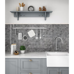 MSI Tetris Nero Encaustic 12 in. x 12 in. x 10mm Honed Marble Mesh-Mounted Mosaic Tile (9.7 sq. ft. / case)