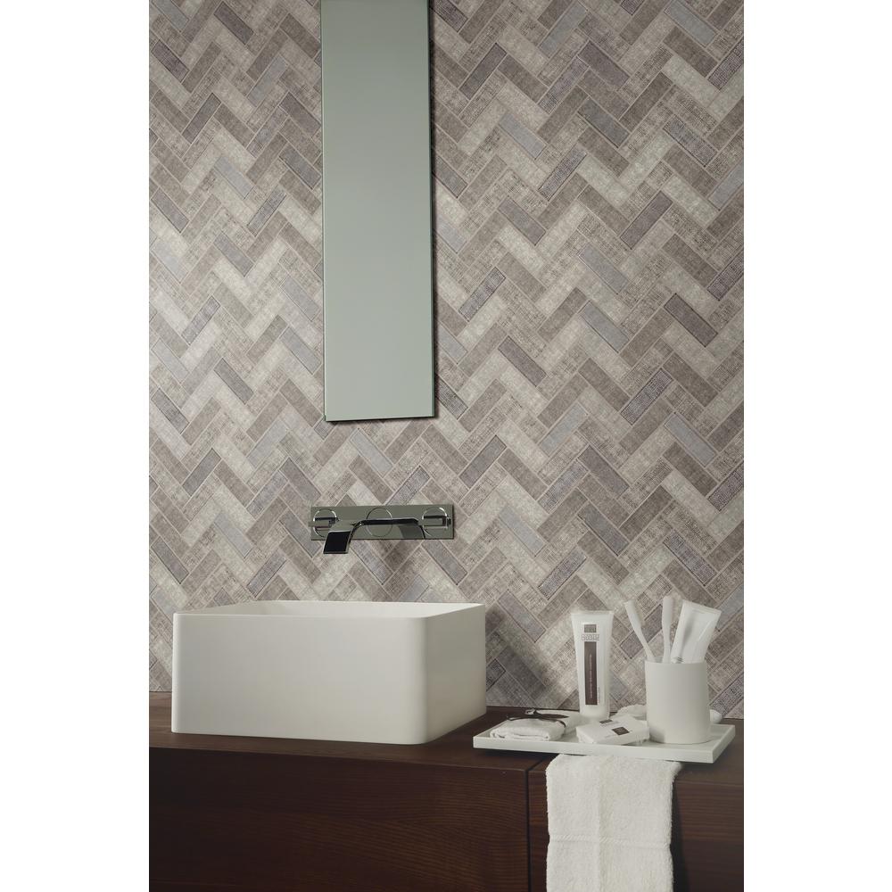 MSI Textalia Herringbone 12.8 in. x 11.02 in. x 6mm Glass Mesh-Mounted Mosaic Tile (14.7 sq. ft. / case)