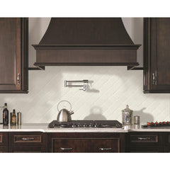 MSI Whisper White Arabesque 10-1/2 in. x 15-1/2 in. x 8mm Glazed Ceramic Mesh-Mounted Mosaic Wall Tile